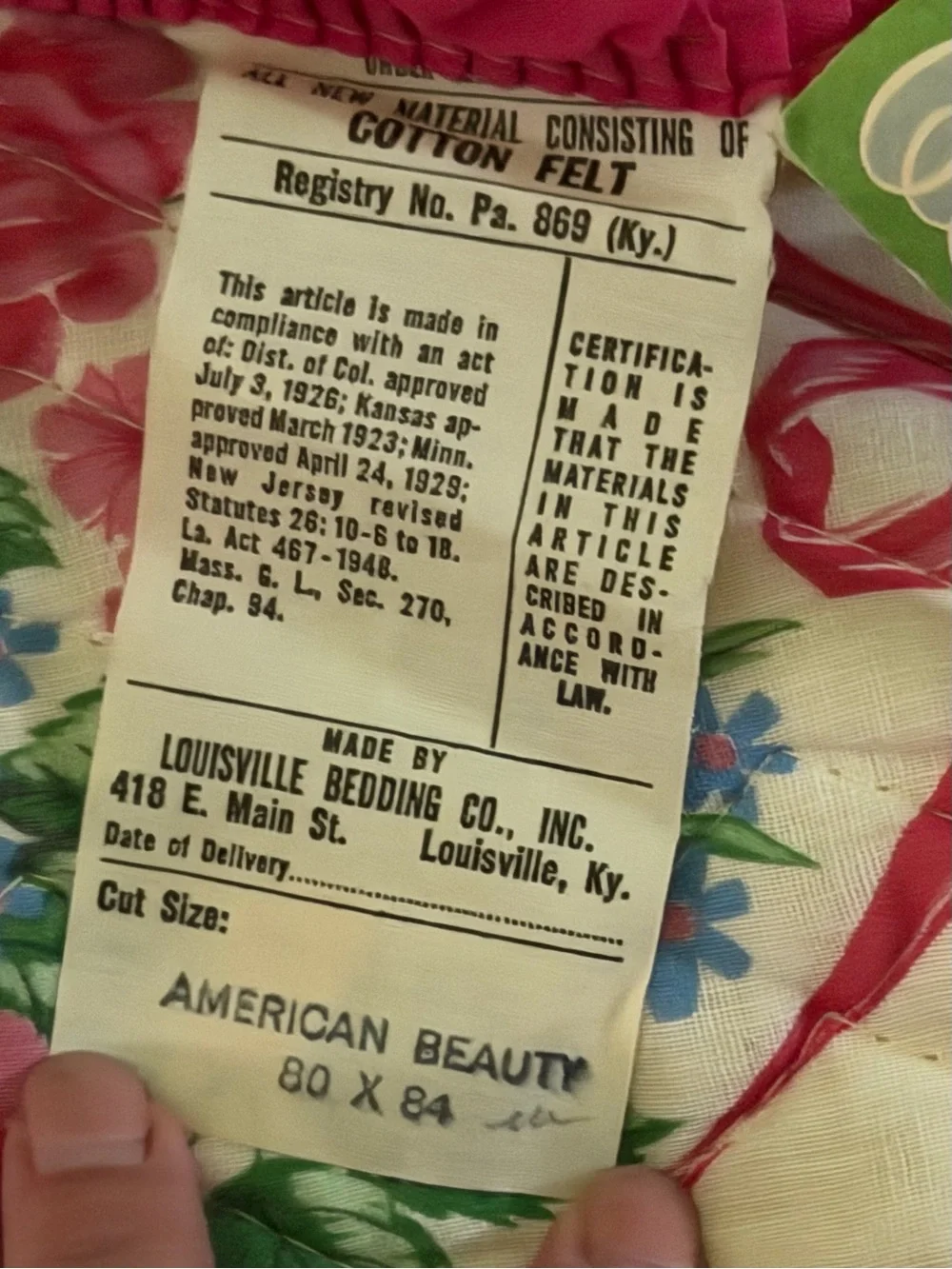 VTG Pink Roses Floral Quilted Bedspread OLDE KENTUCKY QUILTS 80x84” NOS